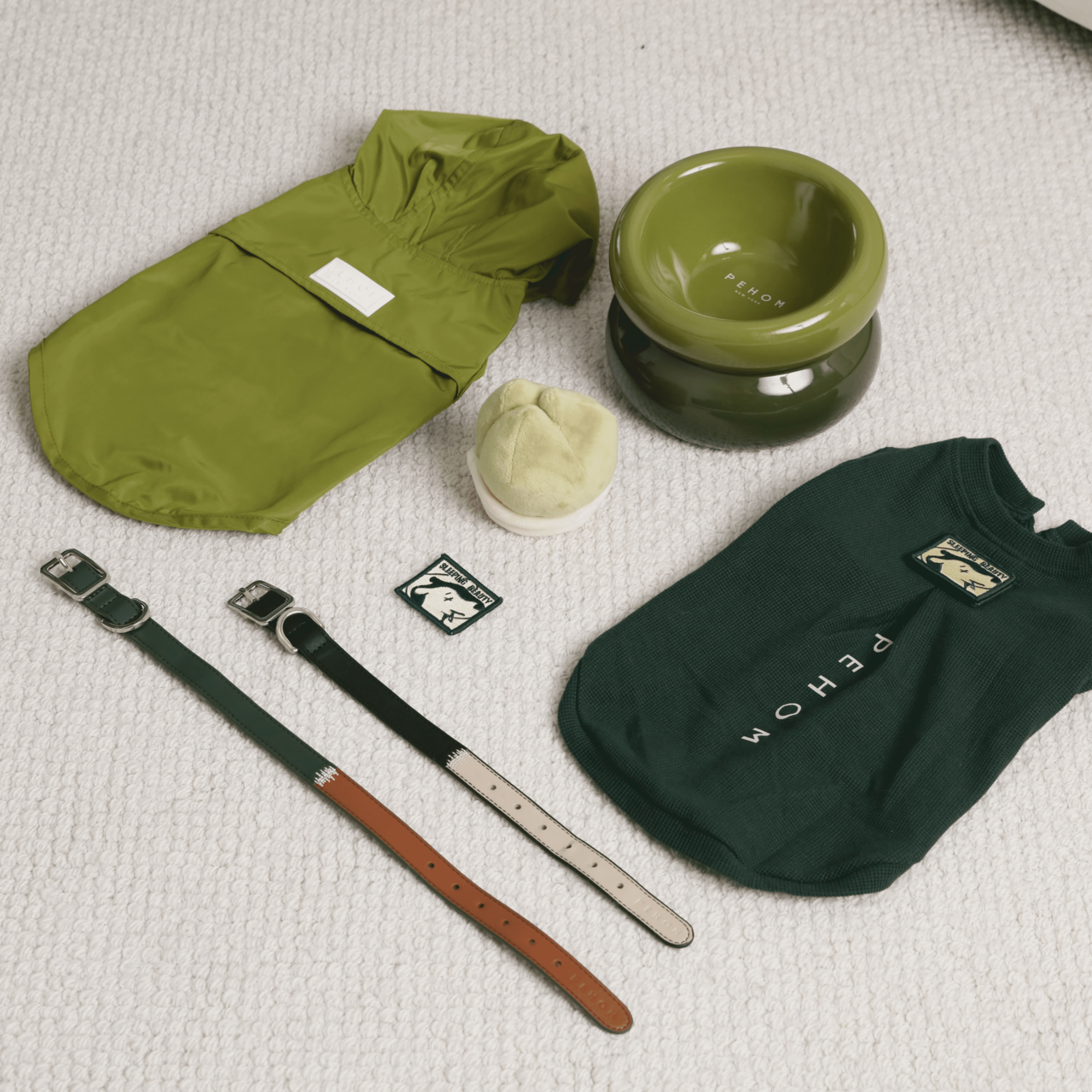 Embroidery Waffle T-Shirt - Green