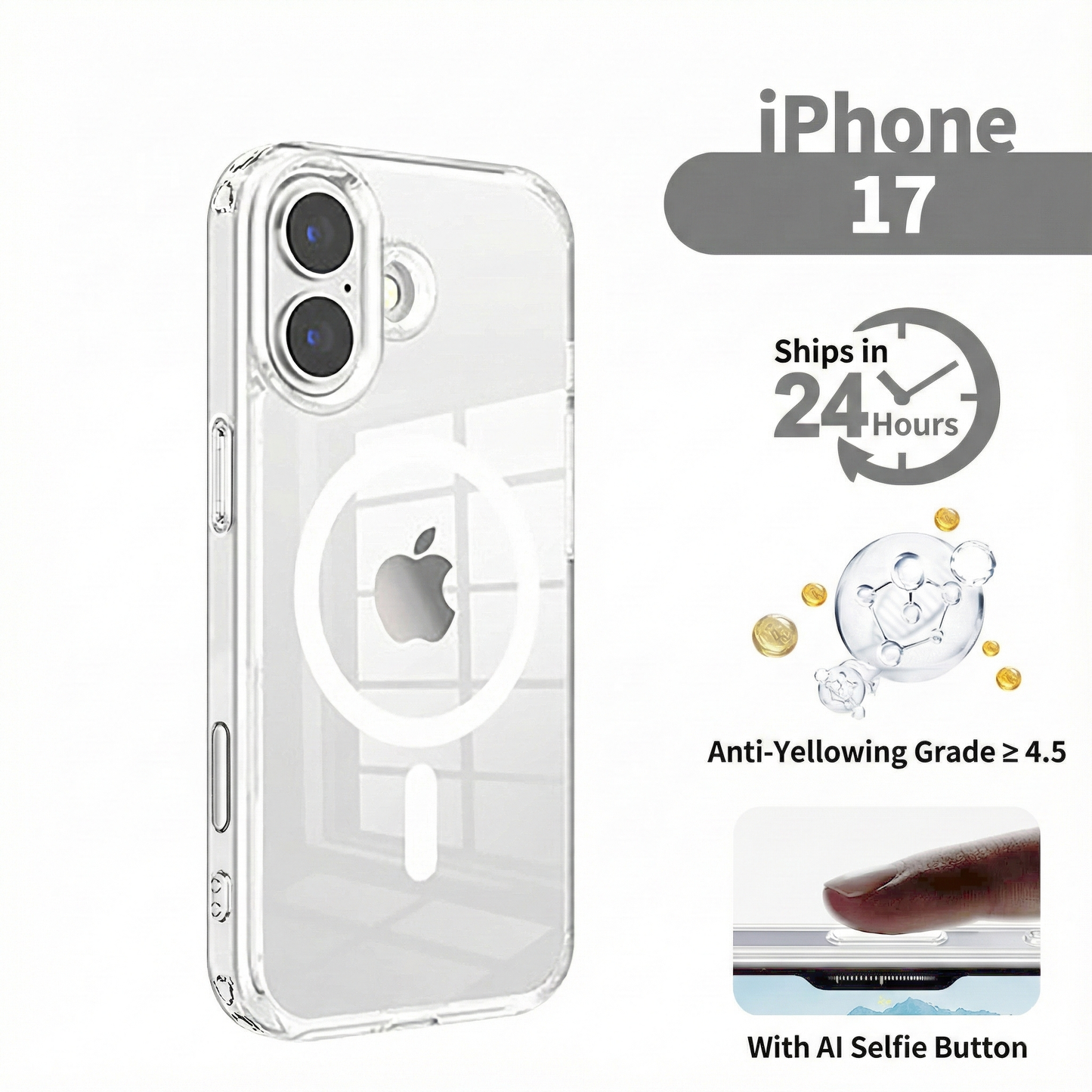 [NEW] iPhone 17 Series MagSafe Case | Magnetic Suction & Shockproof Cover