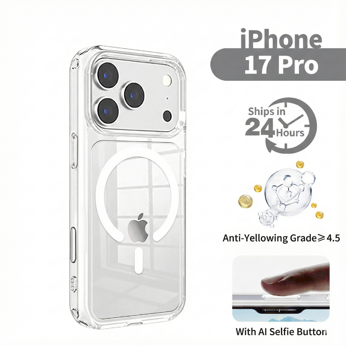 [NEW] iPhone 17 Series MagSafe Case | Magnetic Suction & Shockproof Cover