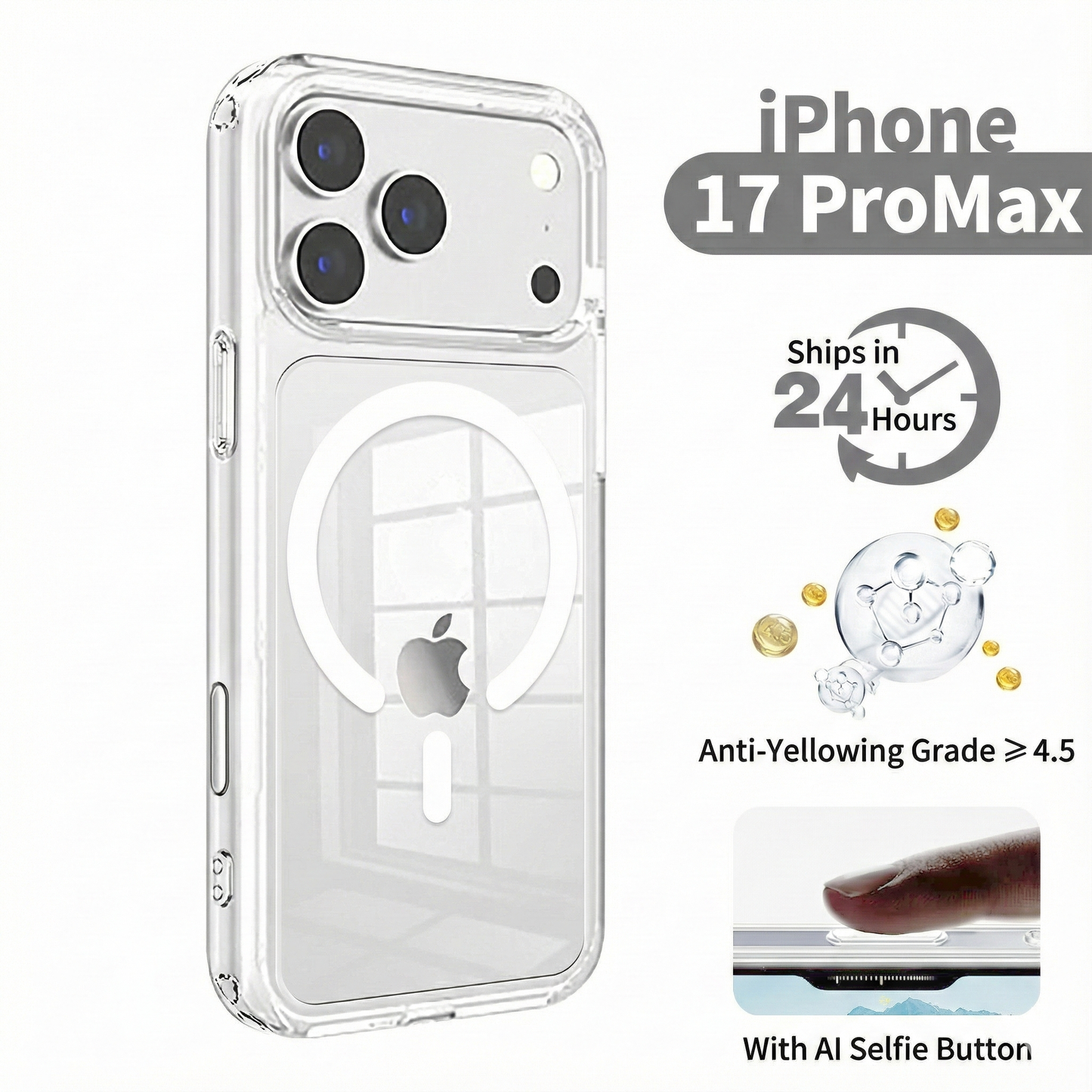 [NEW] iPhone 17 Series MagSafe Case | Magnetic Suction & Shockproof Cover