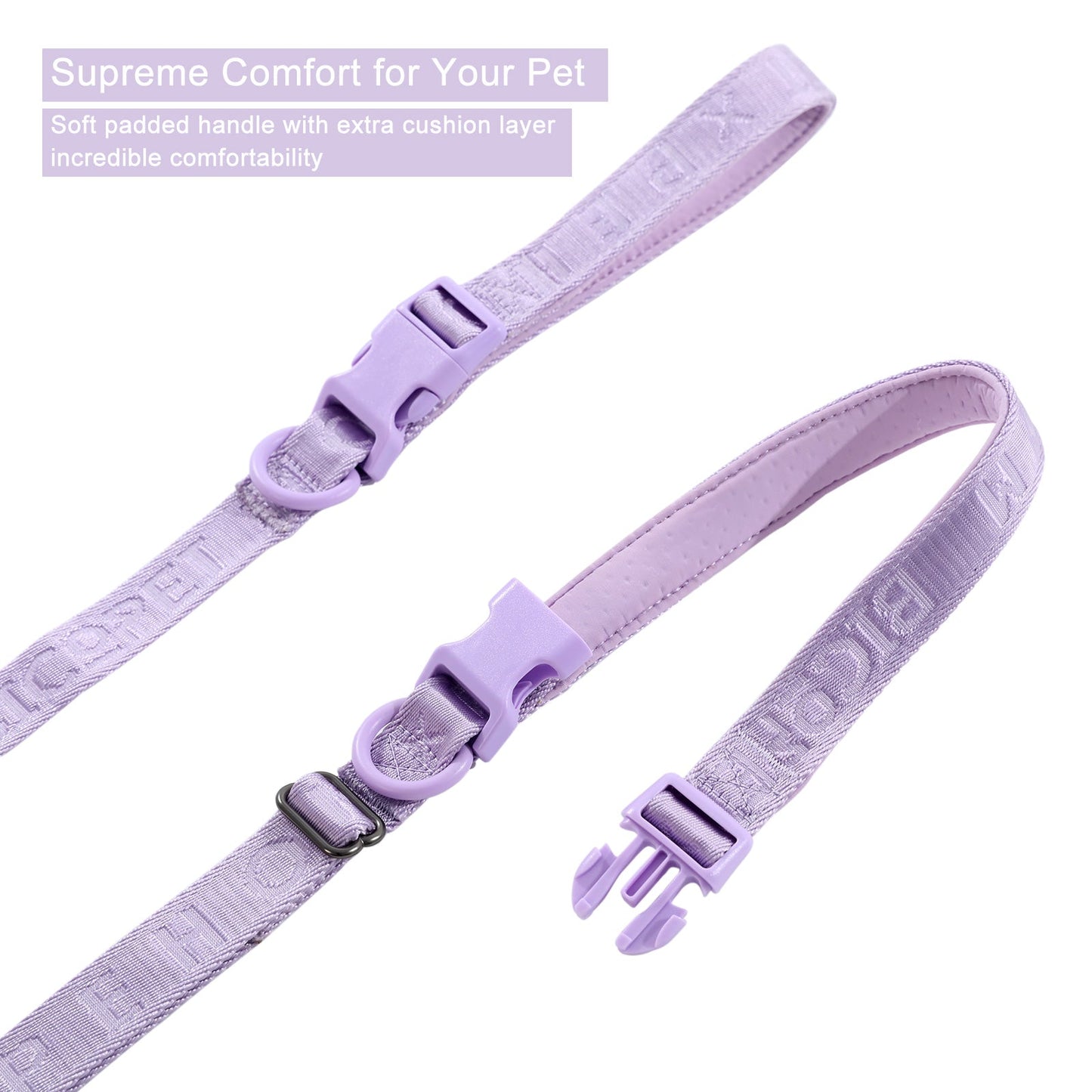 Close up of breathable soft padding on the leash handle to prevent hand strain